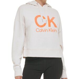 SOILED Calvin Klein Performance Womens Logo Hoodie Beige Size S $70 GG436